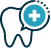 Animated tooth with cross representing full mouth reconstruction
