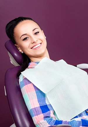 Woman smiling at dentist in Mt. Pleasant