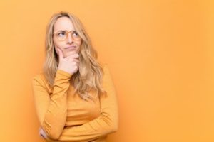 woman with puzzled expression